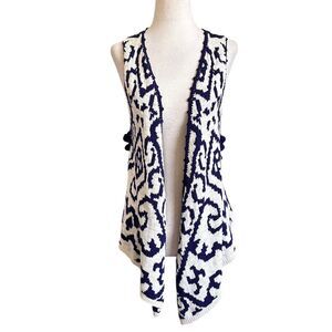 Moth Blue/Cream Turson Netted Tassel Vest Women's Size XS/S | 35-24